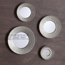 Eurostyle round mirror wall decoration combined hanging decoration Xuanguan wall-mounted decoration mirror European style living room home decoration customization