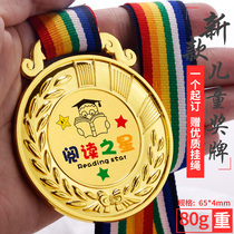 Medals Customized Childrens Gold Medal Kindergarten Habits Reading Star Class Medal Gold Silver Bronze