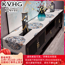 KVHG New Chinese TV Cabinet Covering Tablecloth Modern Simple Light Luxury High-grade Chinese Style Dust-proof Tea Table Cloth Fabric