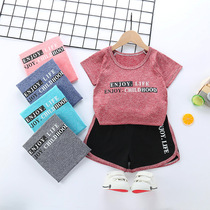 Summer Scout children suit 2022 new speed dry clothes boy t-shirt sports casual baby girl two sets