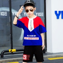 Childrens clothing Boys Summer short-sleeved suit Handsome fat boy Loose Western style Childrens hip-hop hip-hop hip-hop hip-hop hip-hop Hip-hop Hip-hop Hip-hop 3-12 years old