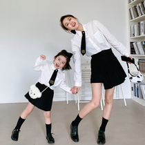 Net red pro Costume Yinglun College Wind Suit 2021 Spring Summer New Wave Shirt Thyme Dress Two Sets Mother Women Dress