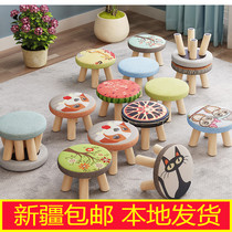 Xinjiang small stool creative small bench low stool round stool solid wood sofa shoe stool cartoon small chair