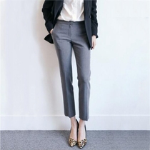 Suit pants womens straight loose high waist spring and autumn thin Korean version of thin nine-point pants hanging wild commuter cigarette tube pants