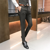 Pants mens business dress autumn Korean version of the trend slim slim foot pants suit pants mens casual long pants