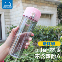 South Korea music buckle water cup plastic transparent leak-proof belt rope Cup portable sports kettle music buckle water Cup