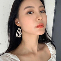 Fairy Fan Texture Bay Pearl Earrings 925 Pure Silver Temperament Ear Pendant 2020 New Korean version of exquisite Short Ear Nail Woman
