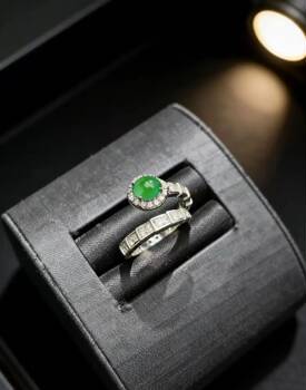 Natural grade a jade full green ring