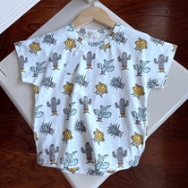 Cactus Print Summer Children Short Sleeve T-shirt Cotton Round Neck t-4 17
