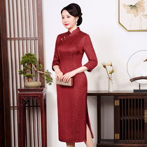 Qipao 2022 new retro style wedding mother gown The noble wedding banquet will be served by Chinese-in-law