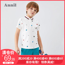 Anna Kids Boys Polo Shirt Short Sleeve Western Style Turtleneck Pure Cotton Tide Boys T Shirt Summer