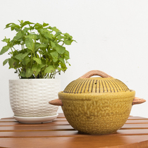 Small Aoigawa Machiya Japanese original imported one-step flame barn pot hand-made earthen pot stew pot soup pot Japanese casserole