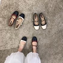 ITSK shoes womens single shoe flat bottom soft base small fragrant wind lined with Marie Jean womens shoes Bean Bean Shoes