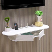 ? Shelf set-top box rack wall cabinet White hanging wall non-perforated narrow TV wall shelf?