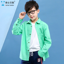 Knight Baylor 2021 new boys long sleeve shirt Korean tide children cotton casual shirt