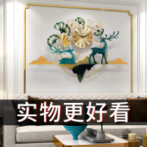 Watch wall clock Living room household fashion atmosphere Nordic Deer hanging watch Creative modern light luxury wall decoration clock