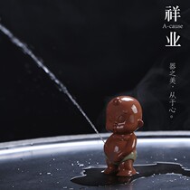 Piss Doll Boy spray water child tea pet little monk pee tea ceremony cute kung fu tea boy decoration purple sand