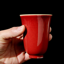 Jingdei Town Cup of Red Master Cup Single Cup Ceramic Personal Take Tea Large Kungfu Tea Cup