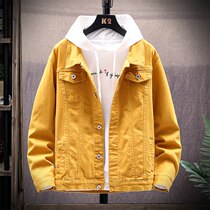 Denim jacket mens spring and autumn Japanese tide card casual top ins Super fire Joker baseball suit mens jacket