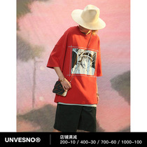 Unvesno (UN) Ito Junji Tomie Kanline short-sleeved joint printed casual national tide loose T-shirt