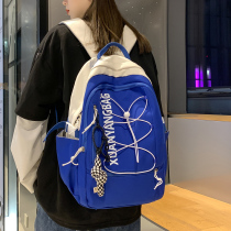The Japanese Ins Bag Girl Han Edition High School College Student Backpack Large Capacity Klein Blue Junior High School Students Double Shoulder Bag Men