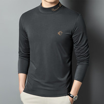 Modal men long sleeve T-shirt spring autumn slim slim trend Joker half high collar interior simple base shirt winter