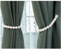 Popular curtain buckle simple modern curtain strap ABS Pearl magnet buckle curtain clip no punch strong suction