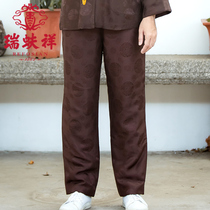 Ruixiang Winter thickens Wanshui Silk Silk Cotton Pants Wear Anti-cold Warm and Easy Line Chinese pants