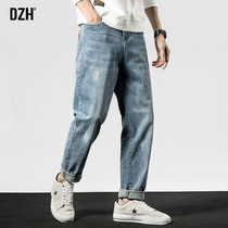 Mens pants Autumn Spring and Autumn mens pants 2021 new casual jeans mens straight loose Joker straight pants