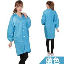 Long coat protection dust-free electronics factory workshop blue white overalls mens and womens gowns (striped blue