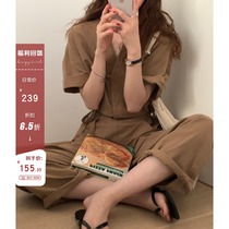 HEYGIRL Black Brother Korean version of loose short sleeve jumpsuit women slim tooling straight pants 2020 Summer