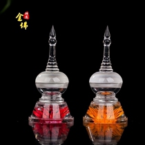 Good sealing Tibetan Buddhist Temple crystal pagoda Shili Bodhi pagoda 10cm loaded with mannitol pill