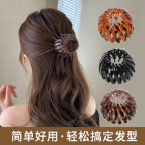 Korean Lazy Birds Nest Hairband back of the head turn iron artifact female Net red horse tail clip 2021 New hairclip grab clip