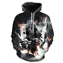 3D printing skull poker men women hoodie sweateshirt