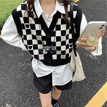 2021 Spring and autumn new ladies trendy fashion design sensation small crowdwear vest knit waistcoat for autumn and winter horse