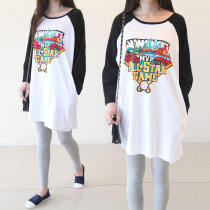 Pure cotton postpartum laces clothes out of the body fashion spicy moms spring autumn long sleeves T-shirts Fall feeding clothes in long sleeves