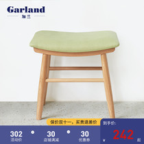 Garland Japanese pure solid wood makeup stool small apartment fabric square stool dressing stool simple modern footrest bedroom New Products