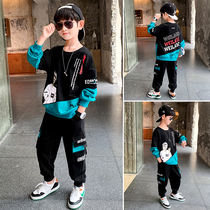 Childrens clothing boys autumn suit 2021 new boys spring and autumn foreign atmosphere in the big children sports two sets Korean tide
