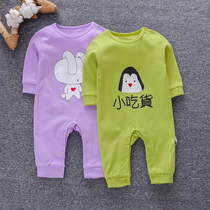 Newborn clothes Spring and Autumn long sleeve jumpsuit Net red baby 03 months ha clothes men and women Baby children climbing clothes