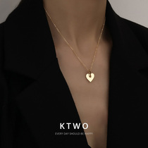 Korean fashion new kgold color love necklace female temperament simple ins tide Net Red cold wind choker gift