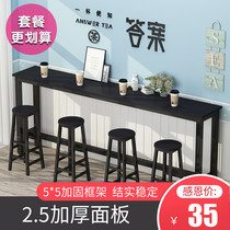 Wall bar Household partition Long high-legged table Rectangular simple dining table Milk tea shop Slender bar table Narrow table