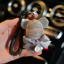 Car Key Buckle Pendant Couple Insert Diamond Violent Bear On-board Key Hanging Pendant Car Remote Control Hanging Chain Woman