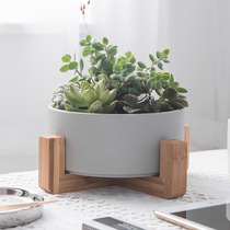 ins matt multi-meat flower pot Nordic wind bottom towoody frame creative minimalist living-room decoration without hole hydropony ceramic basin