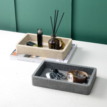 Desktop key storage box entry door porch put debris leather storage tray light luxury ins aromatherapy jewelry tray