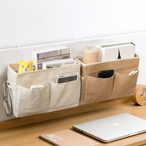 Dormitory bedside storage bag wall fabric bag student textbook storage bathroom door rear bedside hanging basket