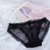 3 small Andromeda Hollowed-out Webbing Webbing Stars Mesh Mid Waist Fresh Soft Lace Sweet girl Underpants Feminists
