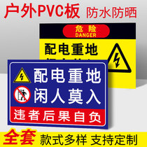 Power distribution heavy idle people do not enter the warning plate power distribution room distribution box beware of electric shock electric danger warning signs are strictly prohibited do not smoke fire safety signs