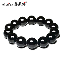 Black natural agate bracelet female scattered Buddha beads handstring couple single circle Crystal Gem first jewelry original life ox men