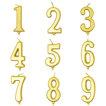 Golden Coke Decoration Candle No Smoke 0 - 9 Digital Birthday Cake PVC 10