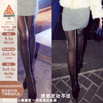 Anchor sexy silver glitter black stockings luminous temptation Ultra-thin stockings Fun sexy pantyhose tide socks female summer